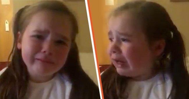 [Left]  Poppy crying; [Right] Poppy crying while seated on a bed in a Dublin hotel room.  |  Source: facebook.com/corksredfm 