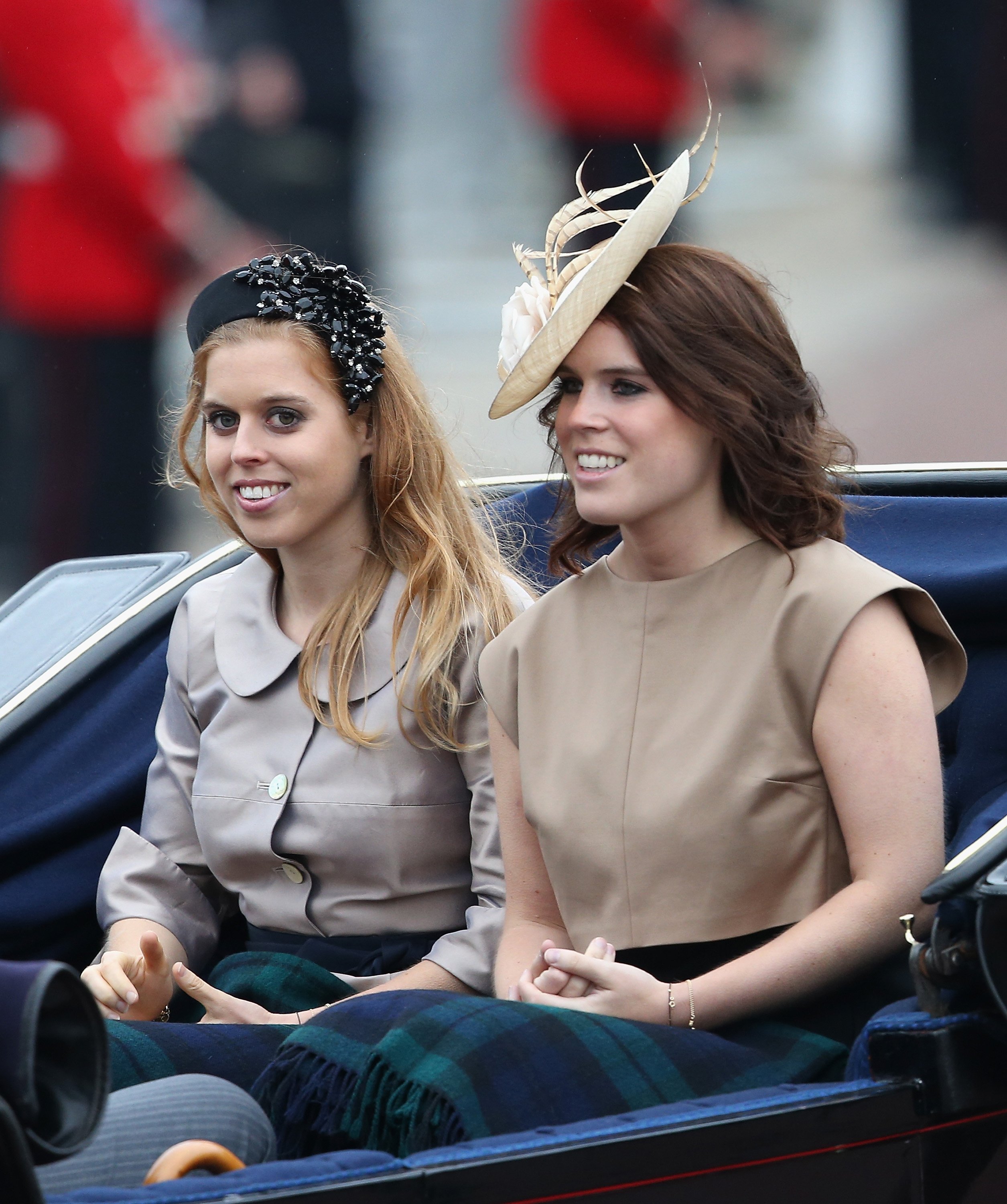 Princess Beatrice and Princess Eugenie during Trooping the Color on June 13, 2015 in London, England |  Source: Getty Images