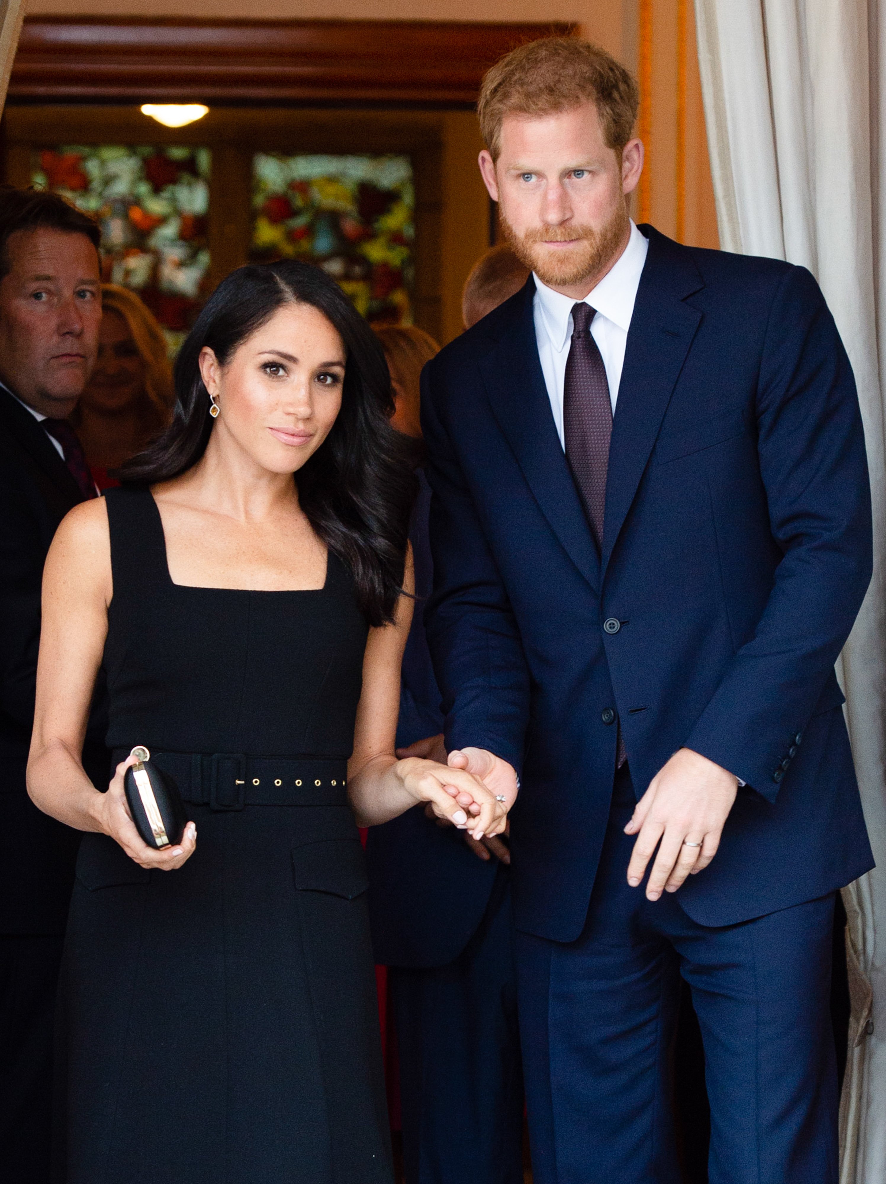 Prince Harry, The Duke of Sussex and Meghan, The Duchess of Sussex attend a summer party at the British Ambassador's residence at Glencairn House during their visit to Ireland on July 10, 2018 in Dublin, Ireland.  Source: Getty Images 