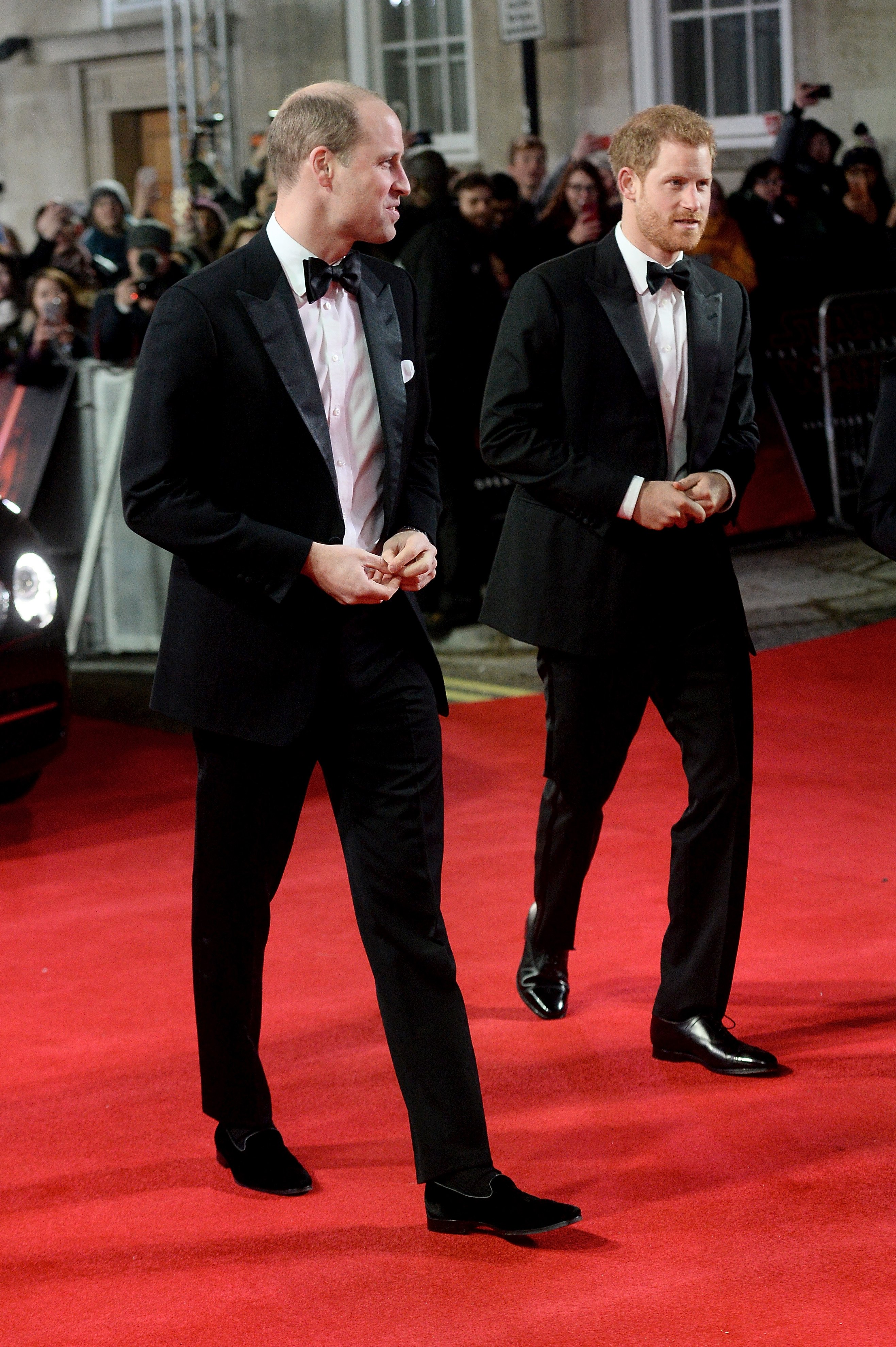 Prince William, the Prince of Wales and Prince Harry at the European Premiere of 'Star Wars' on December 12, 2017 in London, England.  |  Source: Getty Images