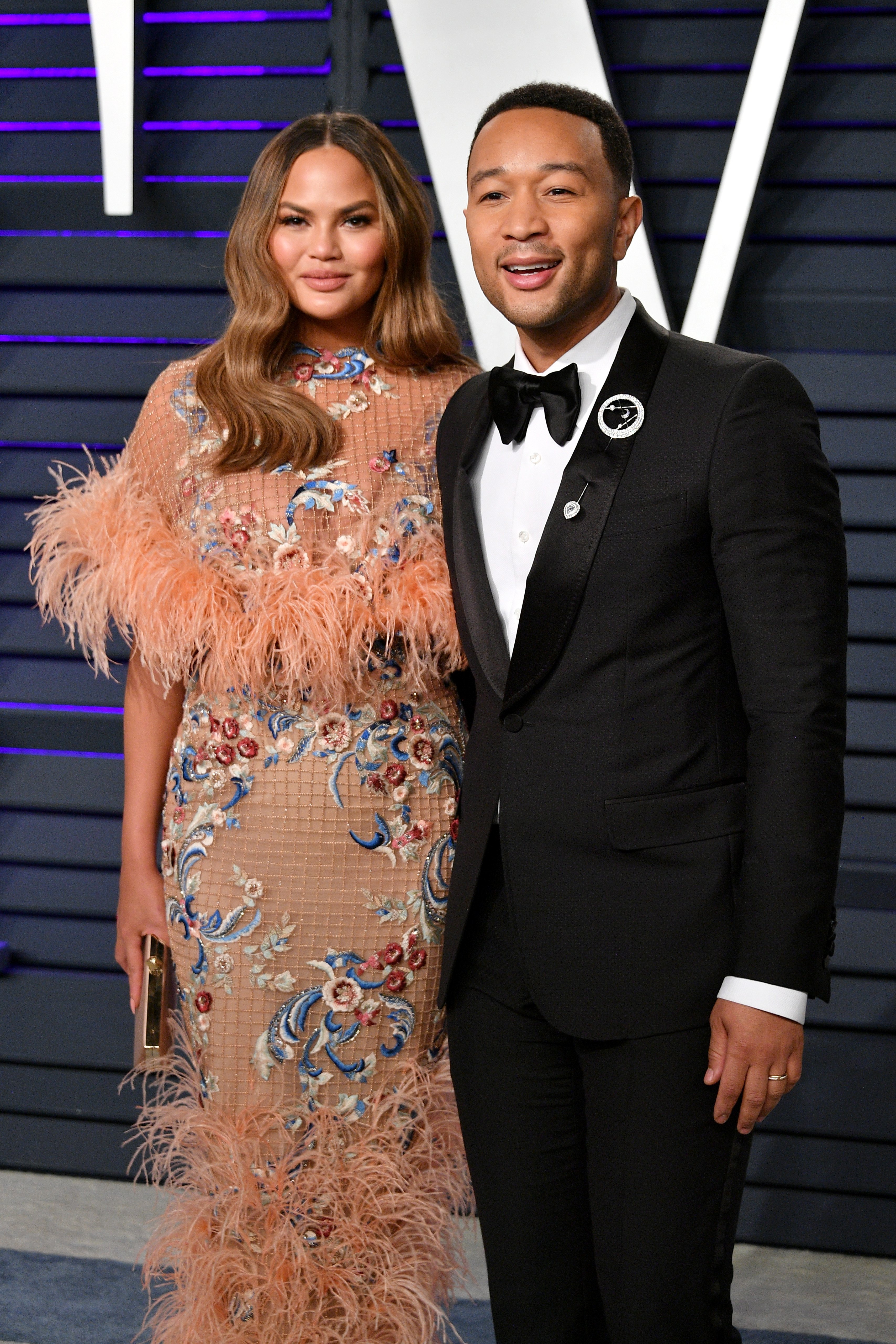 Chrissy Teigen and John Legend at the 2019 Vanity Fair Oscar Party on February 24, 2019 in Beverly Hills, California.  |  Source: Getty Images