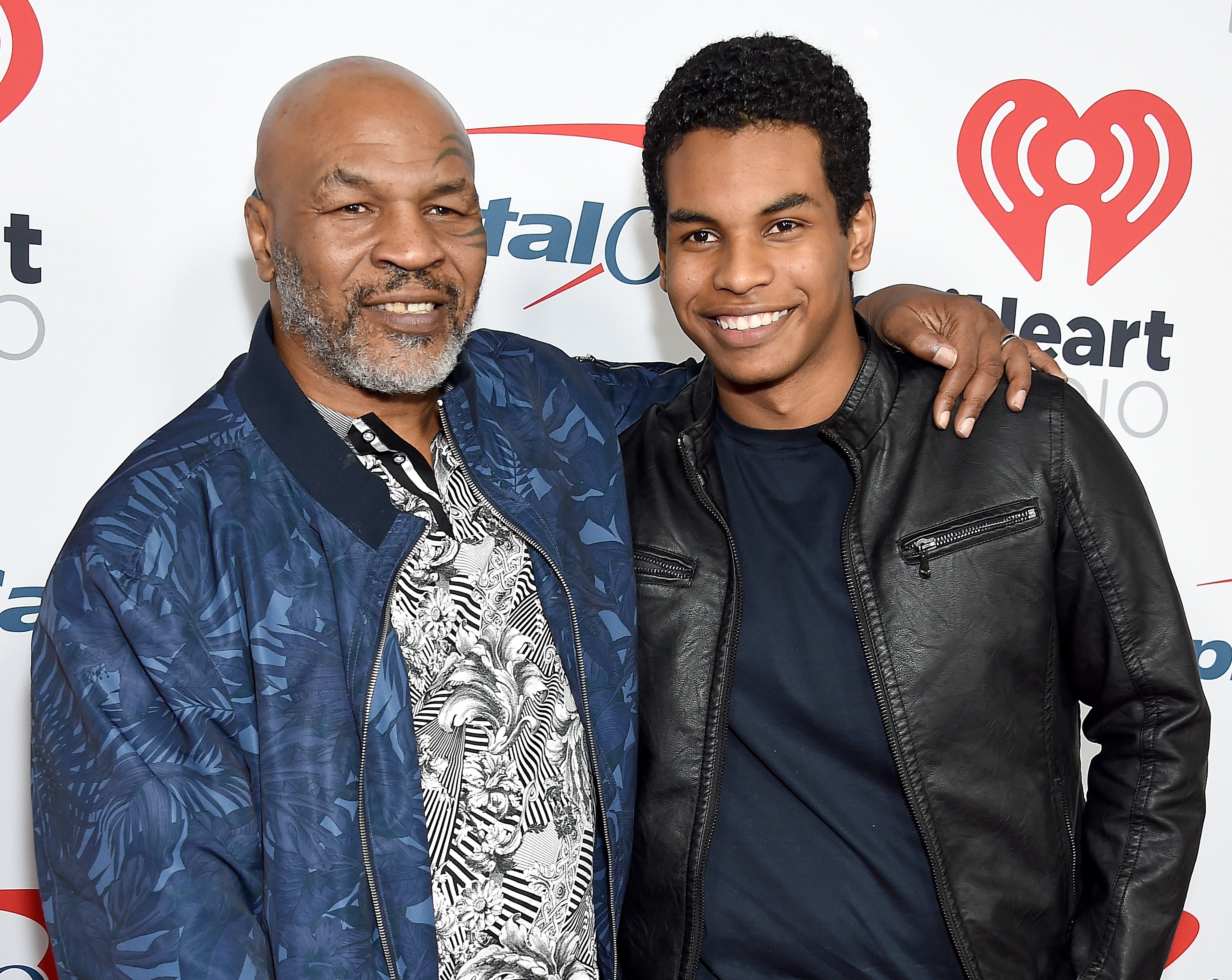 Mike Tyson and Miguel Leon Tyson at the iHeartRadio Theater on January 18, 2019 in Burbank, California.  |  Source: Getty Images