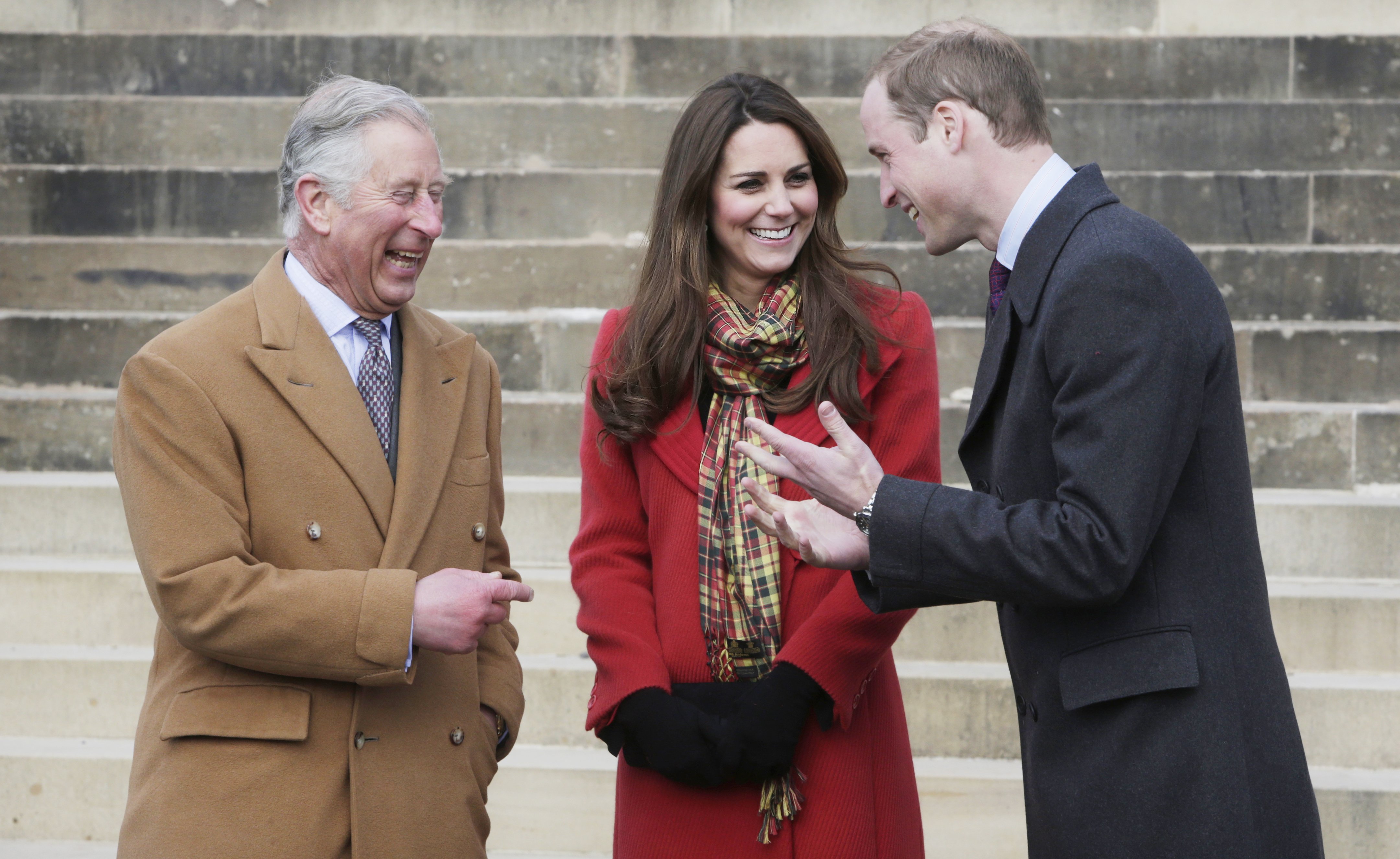 King Charles III, Prince William and Kate Middleton in Ayrshire, Scotland, 2013. |  Source: Getty Images 